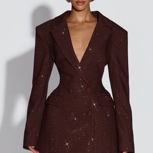 Baby Boo Fashion ELVIRA MINI DRESS - PLUM BROWN SPARKLE